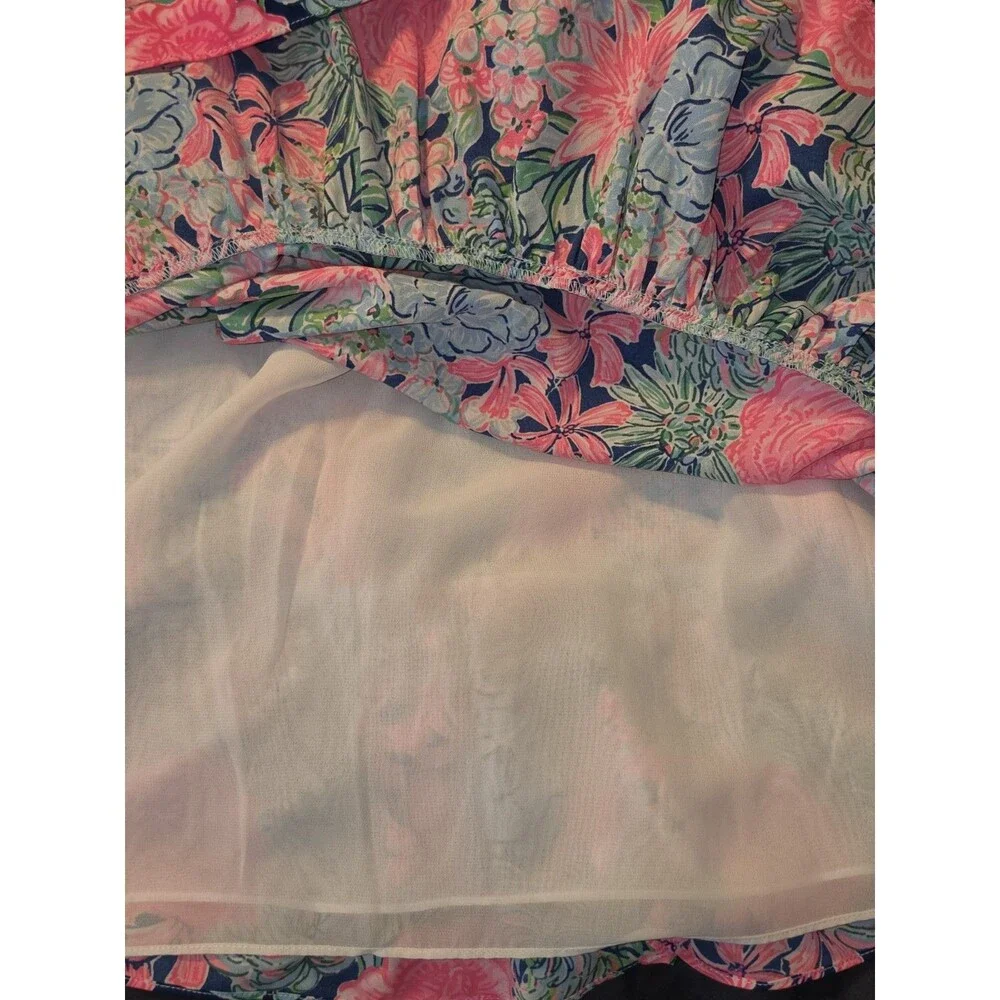 NWOT Lilly Pulitzer Cristiana Dress Oyster Bay Navy Always Be Blooming Size 8! - Picture 6 of 8